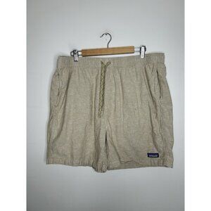 Patagonia Baggies Naturals Shorts Khaki Chambray Hemp Organic Cotton Size XL